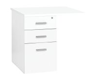 Hanging side desk on cabinet with 3drawers  Intuitiv' white