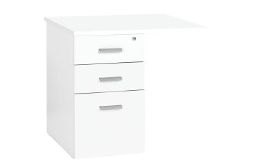 Caisson hauteur bureau 3 tiroirs avec extension Intuitiv' blanc