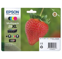 Epson 29XL Pack 4 cartouches noire + couleurs haute capacité pour imprimante jet d'encre
