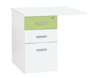Caisson hauteur bureau 3 tiroirs avec extension Intuitiv' blanc