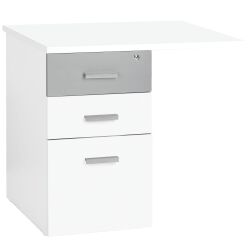 Hanging side desk on cabinet with 3drawers  Intuitiv' white