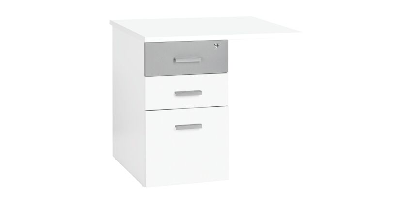 Hanging side desk on cabinet with 3drawers  Intuitiv' white