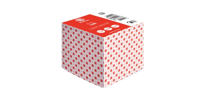 Cubo de notas adhesivas encoladas Bruneau 90 x 90 mm Bloc de 600 hojas