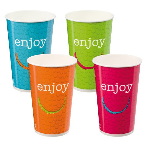 Becher "Enjoy" für kalte Getränke Einwegbecher Karton 40 cl - Set von 300