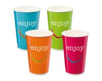 Cup "Enjoy" for cold drinks disposable cardboard 40 cl - Set of 300