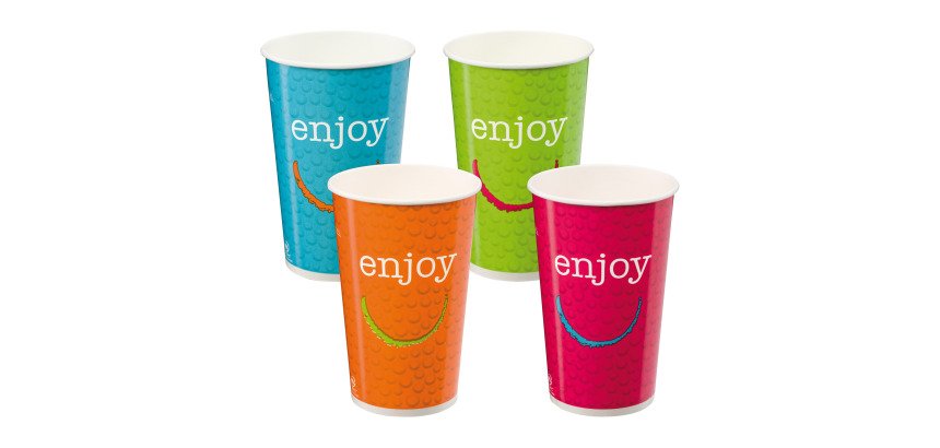 Gobelet "Enjoy" spécial boissons froides jetable carton 35 cl - Lot de 300
