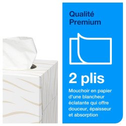 Mouchoirs Tork boîte Cube doux blanc, Premium, 2 plis, 100 feuilles