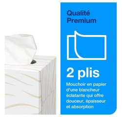 Kubusvormige doos Tork zakdoekjes zacht wit, Premium, 2-laags, 100 vellen