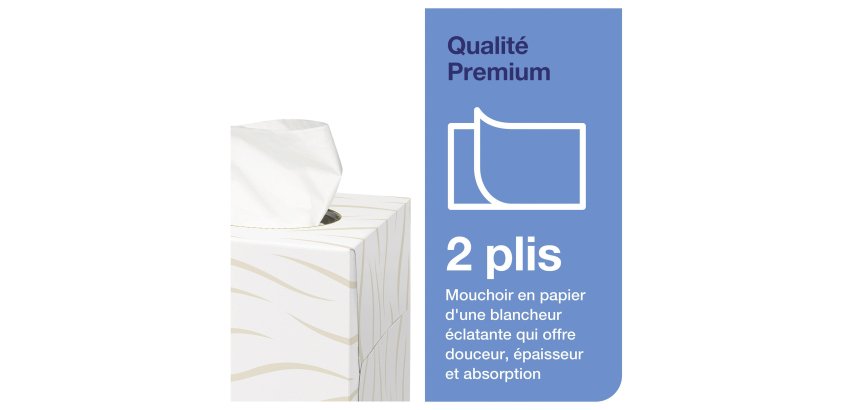 Mouchoirs Tork Box Cube White, Premium, 2-lagig, 100 Blatt