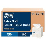 Mouchoirs Tork boîte Cube doux blanc, Premium, 2 plis, 100 feuilles