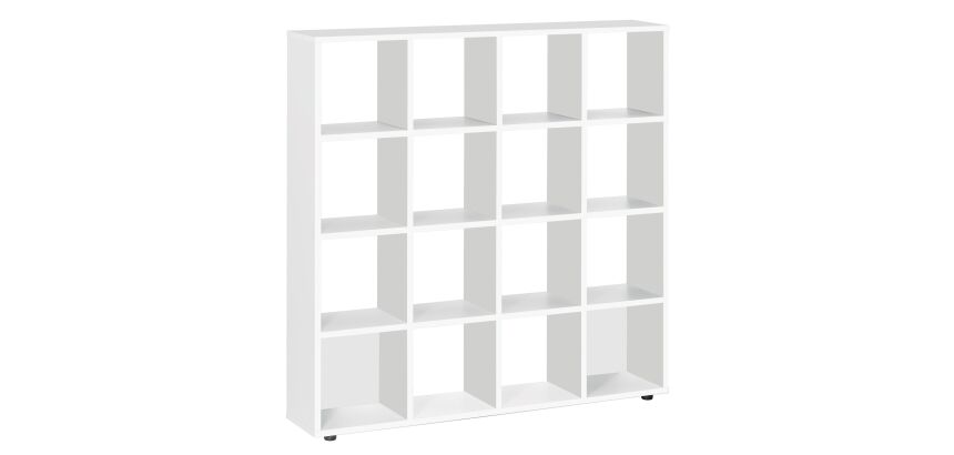 Bibliothèque Ineo 16 cases blanche avec fond