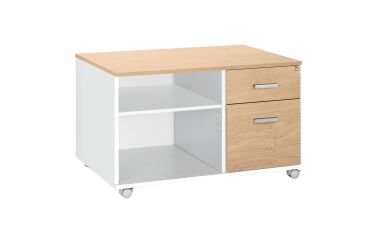Mobile console Intuitiv' L 100 cm 2 drawers white body and light oak