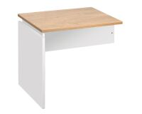 Hängender Beistelltisch Intuitiv' B 80 x T 60 cm Platte helle eiche Basis voll weiß