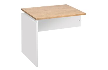 Hangende bijzettafel Intuitiv' B 80 x D 60 cm plateau lichte eik basis vol wit 