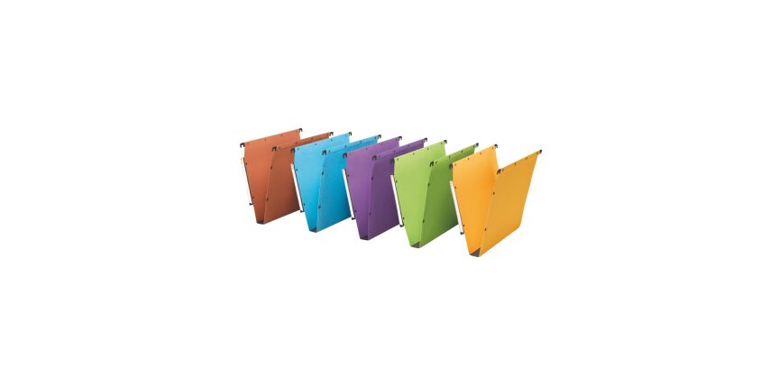 Assortiment gekleurde hangmappen Ultimate L'Oblique kraftkarton voor in kasten 33 cm bodem 30 mm
