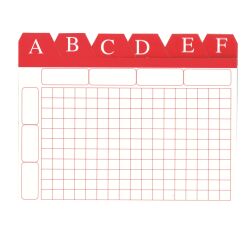 Índice alfabético de cartón Nº2 75 x 125 mm color blanco/rojo