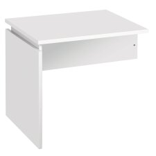 Retour bureau suspendu Intuitiv' L 80 x P 60 cm plateau blanc piètement plein blanc entretoise blanche