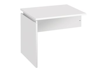 Retour bureau suspendu Intuitiv' L 80 x P 60 cm plateau blanc piètement plein blanc entretoise blanche