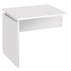 Retour bureau suspendu Intuitiv' L 80 x P 60 cm plateau blanc piètement plein blanc entretoise blanche