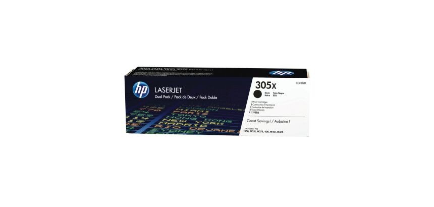 HP 305X, pack 2 toners noirs