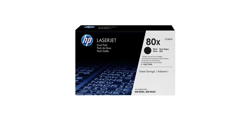 HP 80X, pack 2 toners noirs
