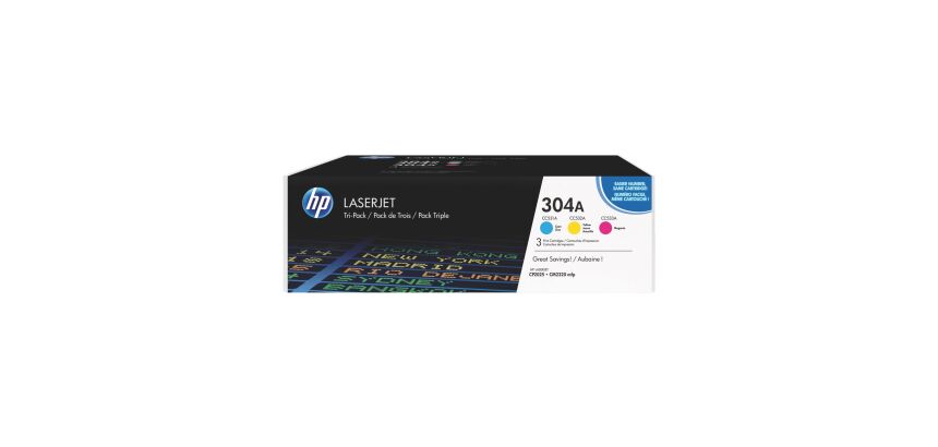 Pack of 3 toners HP 304A color