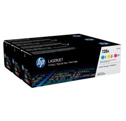 HP 128A (CF371AM) Pack tóner original tricolor de capacidad estándar (3 x 1300 páginas)