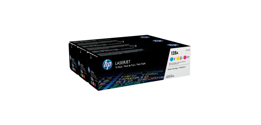 Pack von 3 Tonerkartuschen HP 128A Farbig