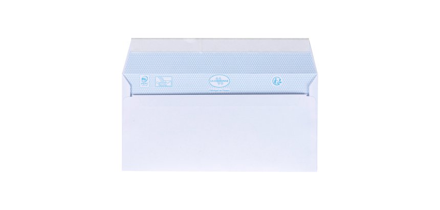 Enveloppes 100 gr La Couronne blanche - 110 x 220 mm - format DL - sans fenêtre - Boîte de 200