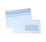 Enveloppes 100 gr La Couronne blanches - 110 x 220 mm - format DL - avec fenêtre 45 x 100 - Boîte de 200