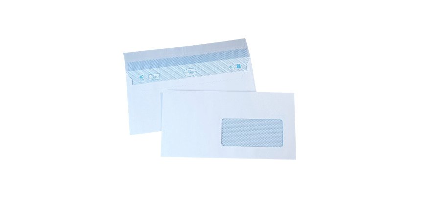 Enveloppes 100 gr La Couronne blanche 110 x 220 - format DL - avec fenêtre 35 x 100 - Boîte de 200 - lot de 1 boîte + 1 gratuite