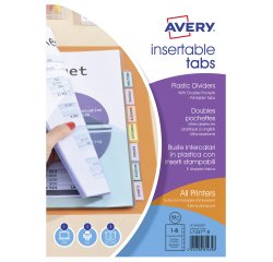 Dividers with double sleeves perforated multicoloured A4 Avery - polypropylene 18/100e - 8 divisio