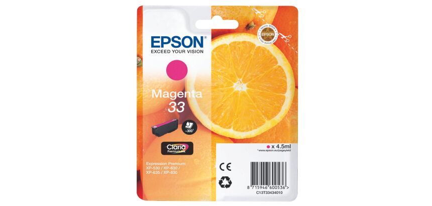 Epson 33 cartouches couleurs séparées pour imprimante jet d'encre