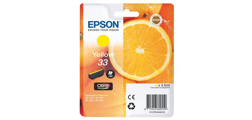 Epson 33 cartouches couleurs séparées pour imprimante jet d'encre