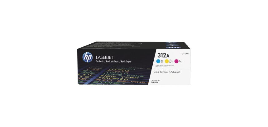 HP 312A - CF440AM - Pack toners 3 cyan, magenta, jaune