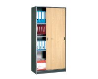 Armario de oficina madera Alt. 180 cm antracita haya