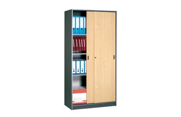 Armario de oficina madera Alt. 180 cm antracita haya