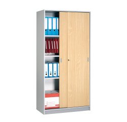 Tall wooden wardrobe H 180cm sliding doors Harmony