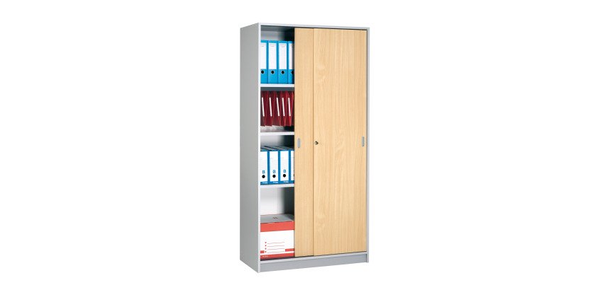 Armoire portes coulissantes 180 x 90 gris hêtre