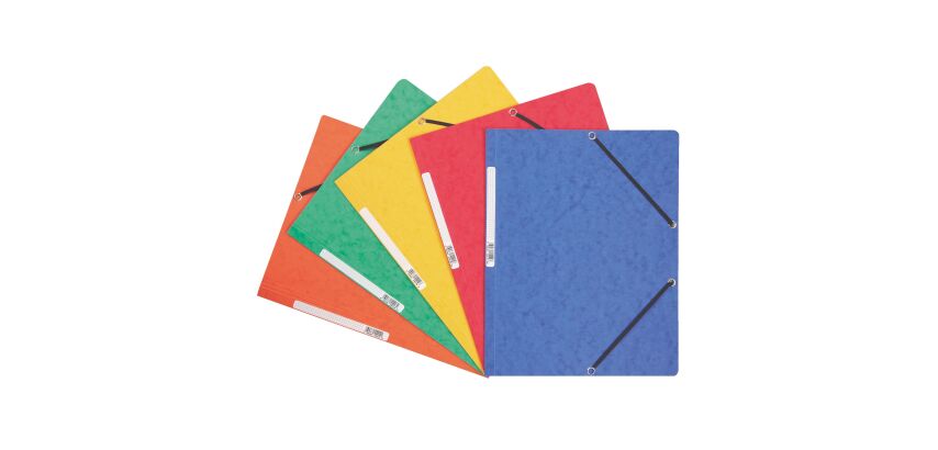 Eckspannmappe mit Gummizug ohne Klappen aus Wellpappe Exacompta 24 x 32 cm Rücken 3,5 cm