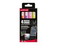 Chalk markers Uni-Ball Chalk conical tip medium 1.8 to 2.5 mm - Pack of 4 assorted fun colours