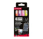 Marqueur craie liquide Uni-Ball Chalk pointe ogive moyenne 1,8 à 2,5 mm- pochette de 4 assortis