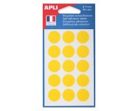 Sleeve of 90 adhesive pastilles Ø 19 mm Agipa 11196 yellow