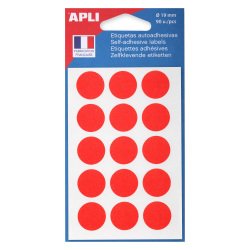 Adhesive labels Ø 19 mm Agipa 11196 colours - Pack of 90