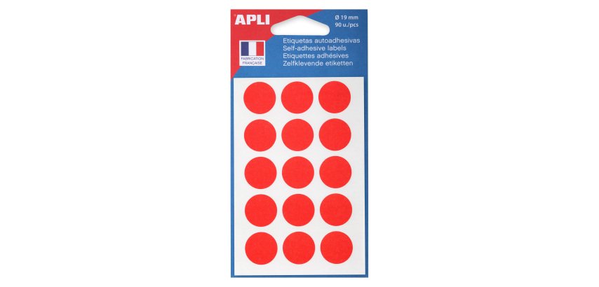 Pastille adhésive Ø 19 mm Agipa 11196 couleur - Boîte de 90