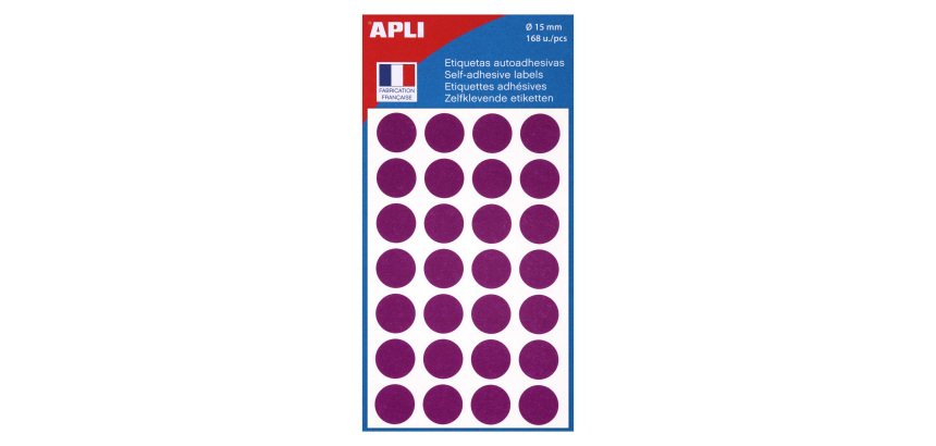 Pastille adhésive Ø 15 mm Agipa 11184 couleur - Boîte de 168