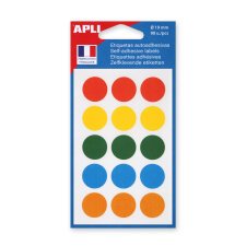 Pastille adhésive Ø 19 mm Agipa 100088 couleurs assorties - Boîte de 90