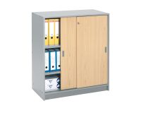 Harmonie Wardrobe H 100 x W 90 x D 44 cm aluminum body sliding wooden doors