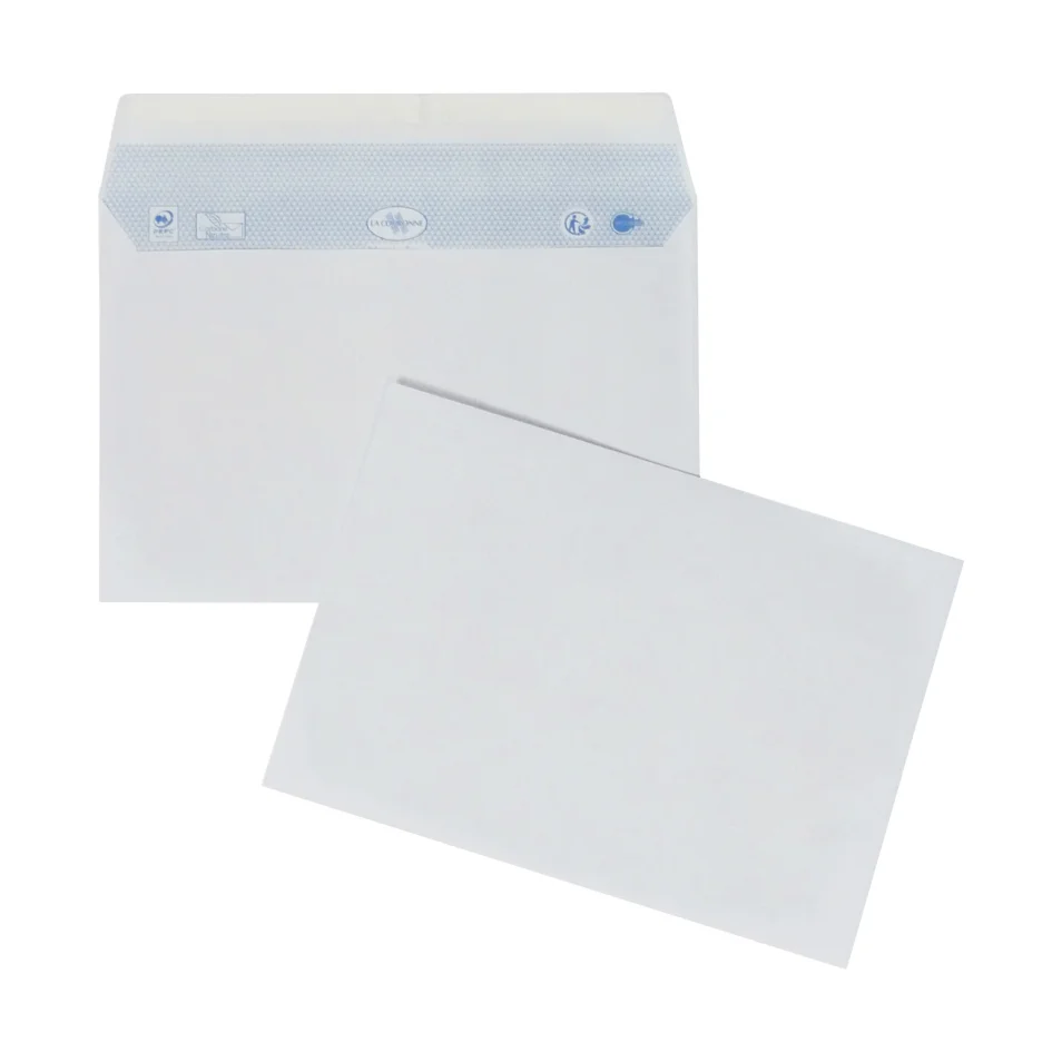 Pochette papier vélin blanc autocollante sans fenêtre ecologique et  eco-responsable