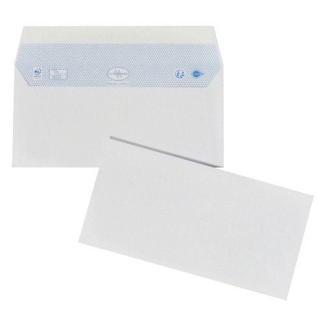 Enveloppe 110 x 220 mm La Couronne 90 g sans fenêtre blanche - Boîte de 200